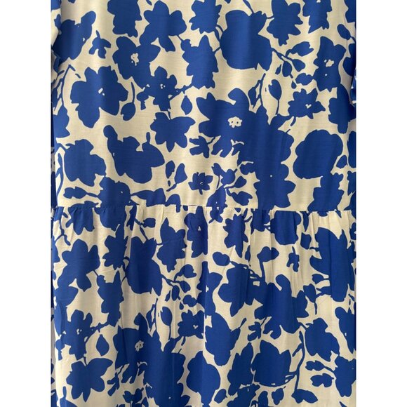 Zara Blue White Floral Maxi Dress Button Front Lightweight Fabric Women’s Casual - Picture 11 of 11
